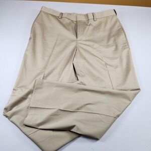 Perry Ellis Portfolio Dress Pants Mens 36x30 Tan Premium Flex Twill Stretch NEW